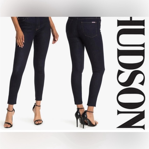 Hudson Natalie Black Skinny Ankle Jeans Plus Size NWT size 33 - Picture 2 of 8